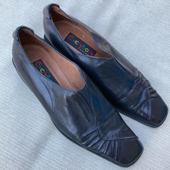 Black Leather Loafers Everybody by B Z Moda EU 39 US 8.5 - Picture 1 of 9